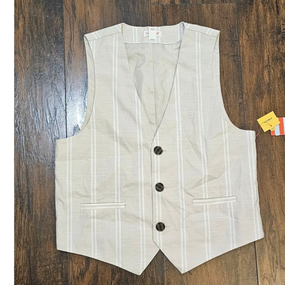 Cat and Jack Vest Kids Size 12 Beige White New